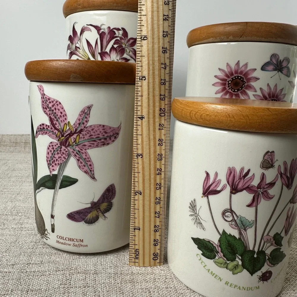 Vintage Portmeirion Botanic Garden Ceramic Canister Set of 4 | 1970s